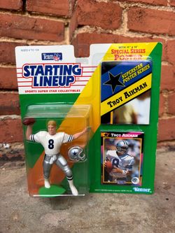 Vintage 1992 Kenner Starting Lineup Troy Aikman Dallas Cowboys Figure w/ Poster – Sealed