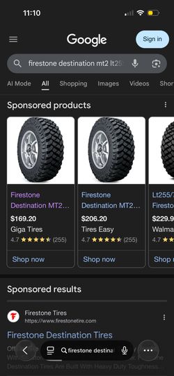 Firestone Destination MT2 LT255/75R17