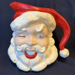 Vintage JAMAR MALLORY Winking Santa Claus Pitcher 