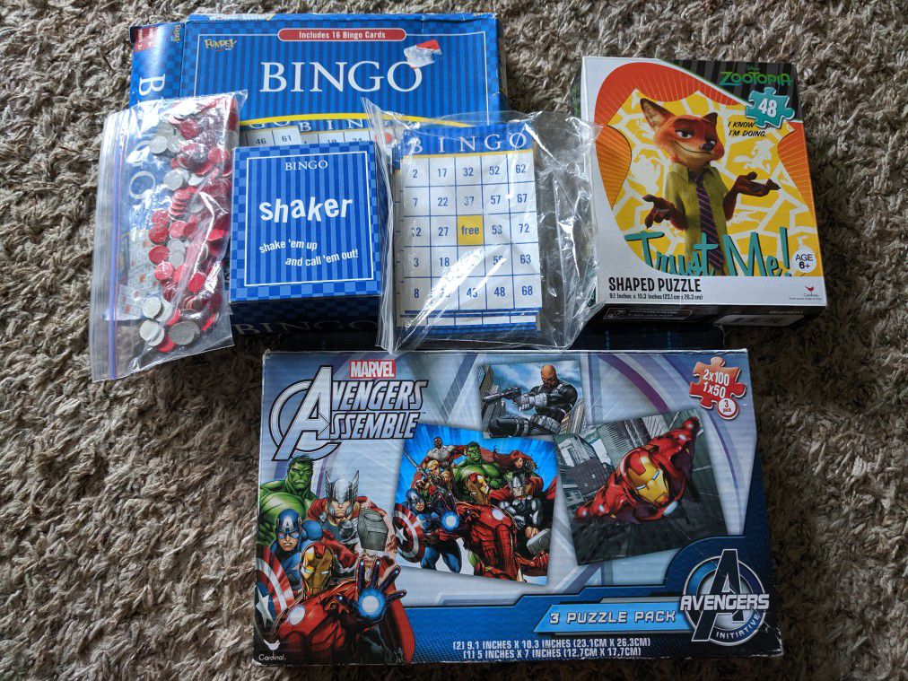 Games, boxing gloves and puzzles
