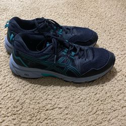 ASICS Gel Venture’s Womens Size 8.5US Black Teal Trail Running Shoes 1012B230