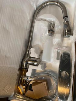 NEW High Arch Brushed Nickel/ Oil Rubbed Bronze / Brushed Nickel Kitchen Sink Faucet Pull out Sprayer Swivel Mixer Tap/Deck Plate /Soap Dispenser