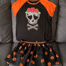 Girls Halloween Set Size Top-XL Skirt-L