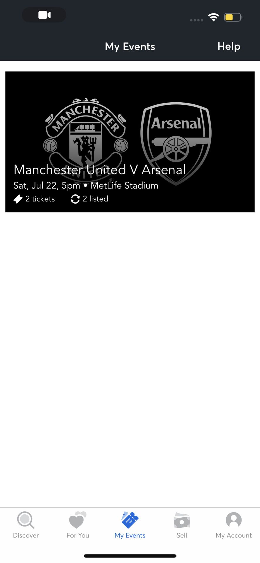 Arsenal Vs Manchester United @ MetLife 7/22