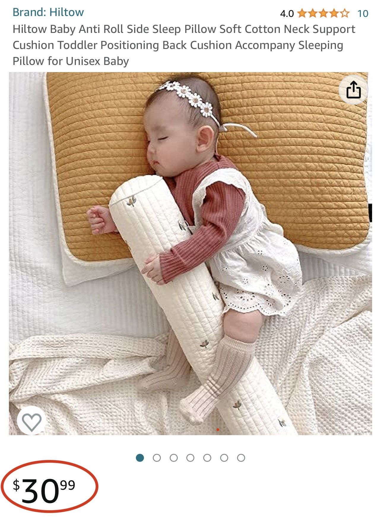 Baby Anti Roll Side Sleep Pillow Soft Cotton Neck Support Cushion Toddler Positioning Back Cushion Accompany Sleeping Pillow for Unisex Baby