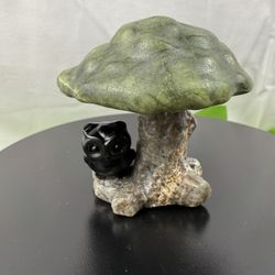Crystal Owl and Mushroom