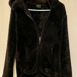 Luxe Fur Black Super Cozy Warm Coat- Worn Once- Clean- Like New!