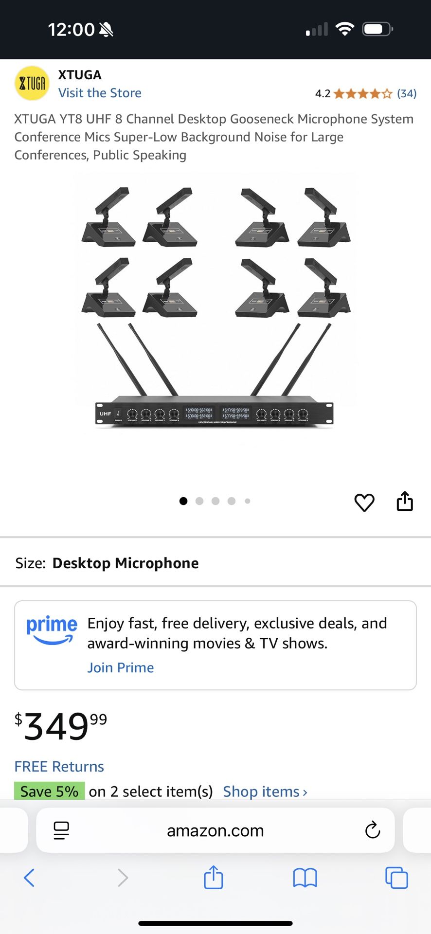 8 Channel Desktop Gooseneck Microphone System Conference Mics Super-Low Background Noise for Large Conferences, Public Speaking