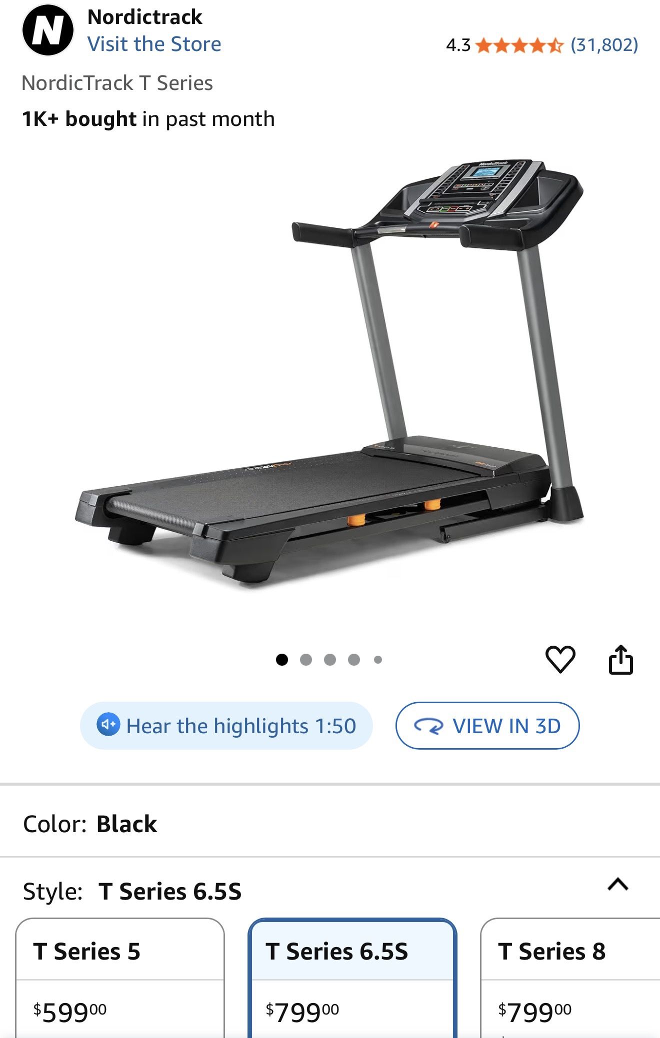 Treadmill Nordictrack T-Series 6.5S