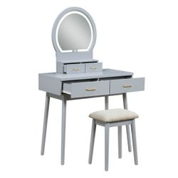 Kids Vanity Desk And Chair Multiple Colors - Free Delivery Promo
