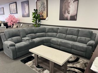 Gray Corduroy Sofa Sectional