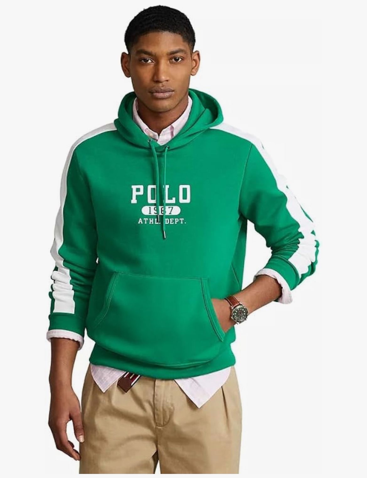 POLO RALPH LAUREN Men's Logo Double Knit Mesh Hoodie Pullover Jacket XL