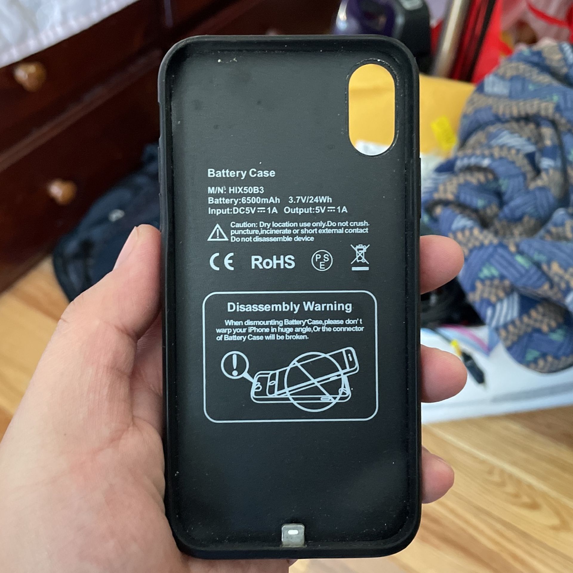 Smart Battery Case for iPhone X/XS/10 6500mAh HIX50B3