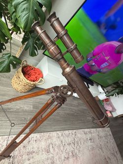 Antique Brass Floor Standing Telescope