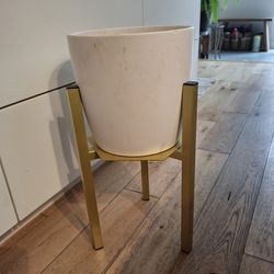 Planter with gold stand