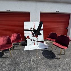 Bar Stools And Painting