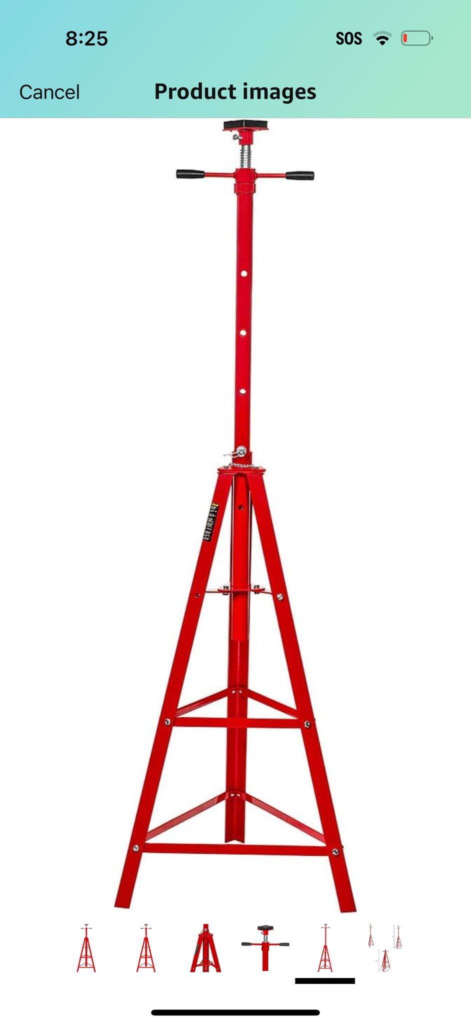 Stark USA Underhoist Tripod Stand 2 Ton Capacity High Lift Jack Stand Reach Under Hoist Stand High Position Lift Range 4,000lbs Capacity, Red 64