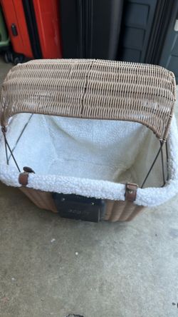 Solvit Dog Carrier for Bike, Brown Wicker, 16.5"x10"x13"