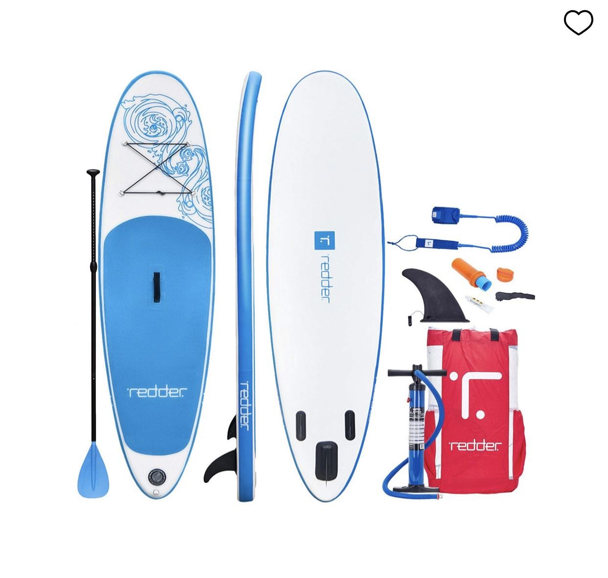 New redder Vortex 10' Inflatable Stand Up Paddle Board with Premium SUP Accessories & Carry Bag; Pad