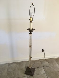 Vintage Floor Lamp Crystal and Brass