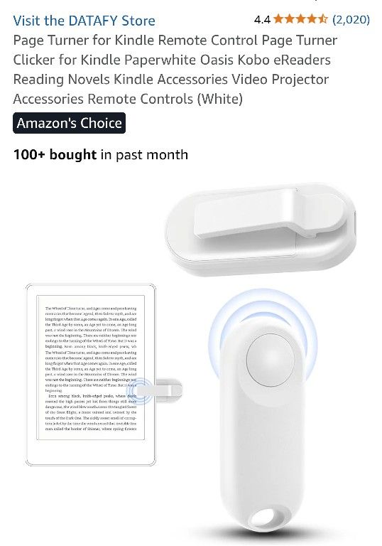 REMOTE KINDLE PAGE TURNER(AMAZON'S CHOICE!!!)