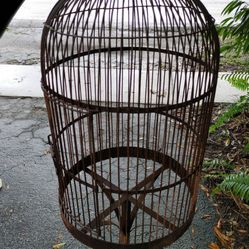 Antique Vintage Iron Steel Metal Birdcage Yard Art Bird Cage Animal Victorian Shabby Chic 011