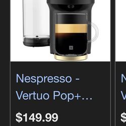 Nespresso vertuo pop plus coffee machine