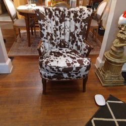 Cowhide  Wood  Antique Chair