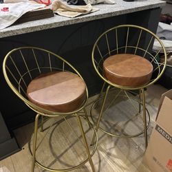 Gold & Leather Bar Stools