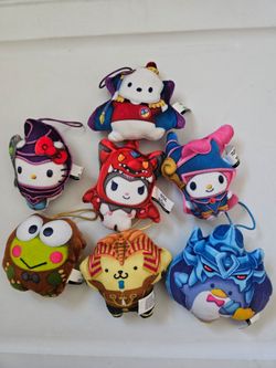 Hello Kitty X Yugioh McDonald's Plush Toys Keychains Sanrio My Melody Pochacco  Keroppi