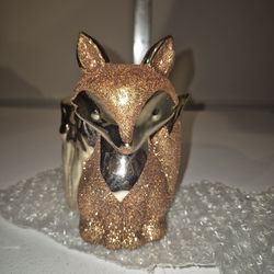 BATH & BODY WORKS ROSE GOLD FOX TREE STUMP SOAP HOLDER FALL DECOR