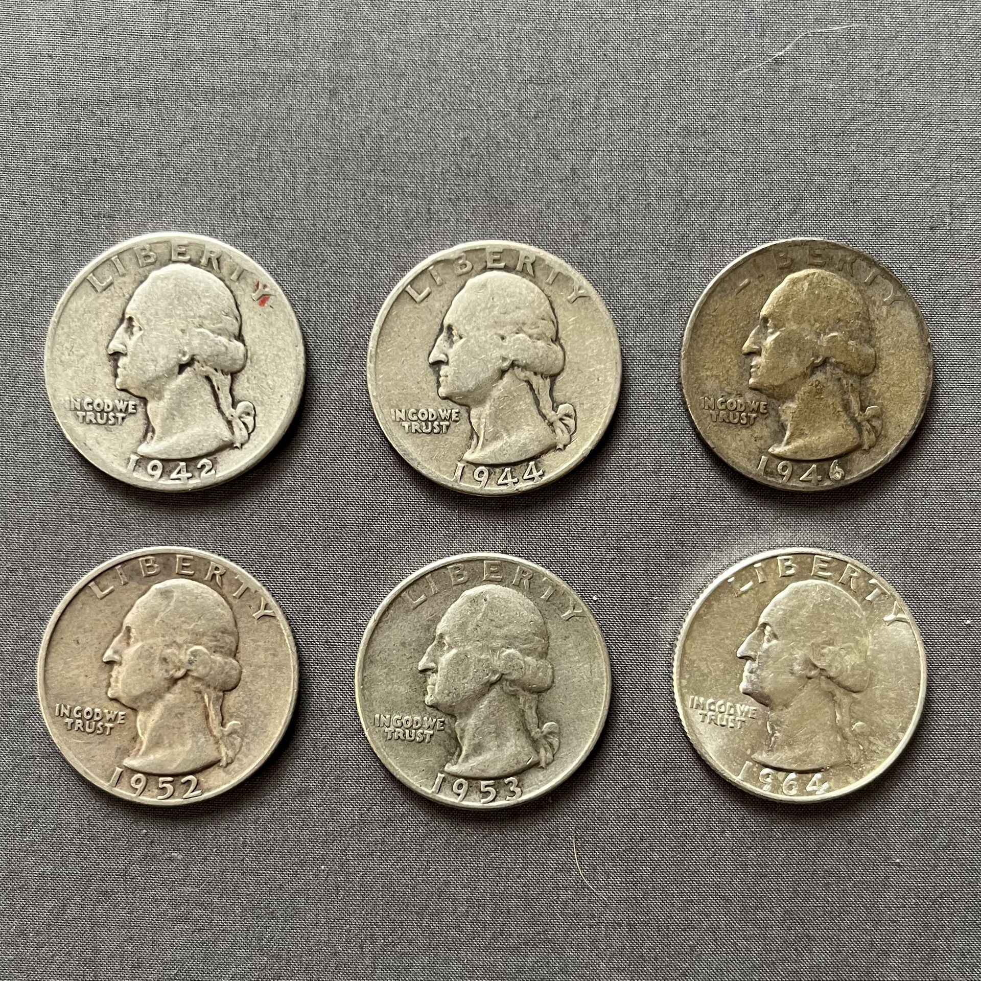 90% Silver Quarters (Lot of 6)
