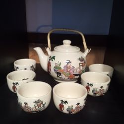 Vintage 'Crazed' Geisha Tea Set