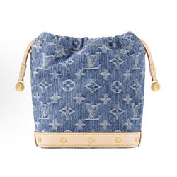 LOUIS VUITTON Nano Noé Classic Metal Brand Printed Detachable Adjustable Shoulder Strap Fabric Bucket Bag Crossbody Shoulder Bag Women's Blue(p418)73