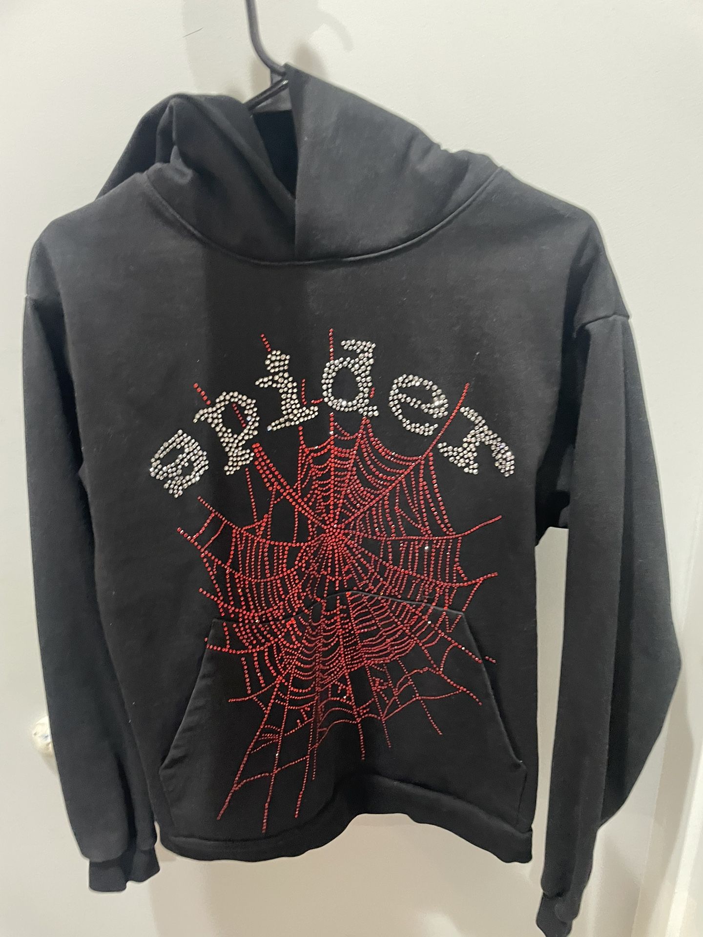 Black Rhinestone Spider Hoodie
