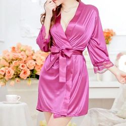 Women short robe sleepwear 