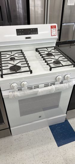 💥Great Save💥 30 in. 4-Burners Smart Free-Standing Gas Range in White