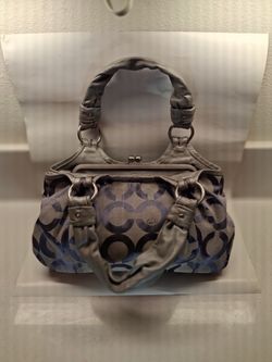 Coach y2k Parker kisslock Brown Canvas & Leather Classic Hobo Handbag