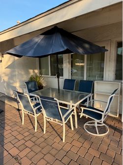 Patio set with umbrella