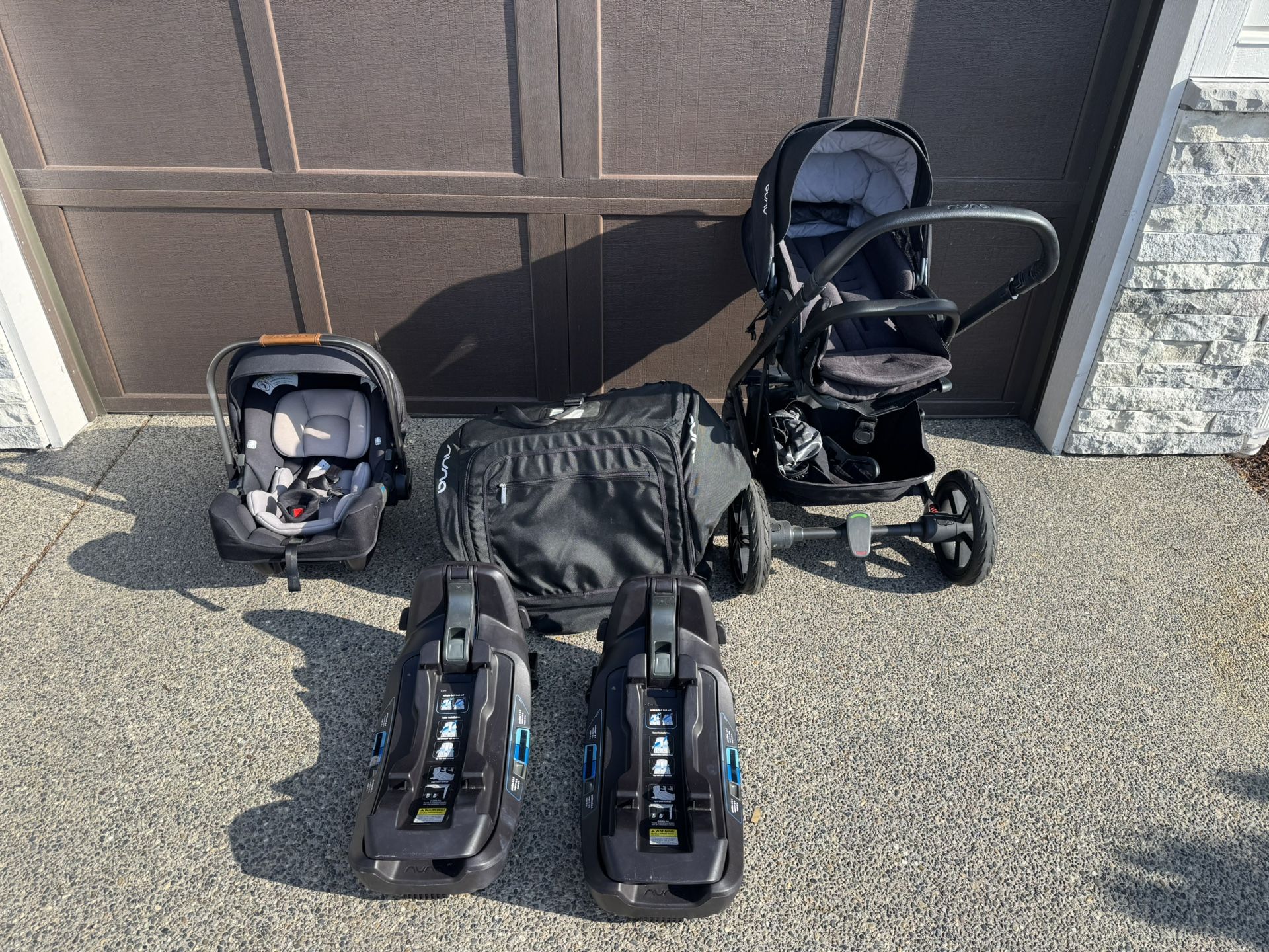 Nuna Mixx Baby Stroller + Pipa Rx Car Seat + Car Seat Bases (2) + Travel bag
