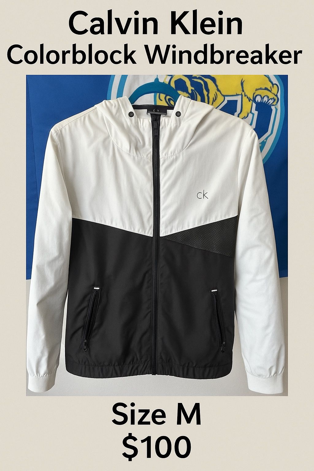 Calvin Klein Colorblock Windbreaker (Size M) - $75