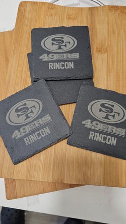 San Francisco 49ers 4pc Set Stone Coasters Laser Engraved