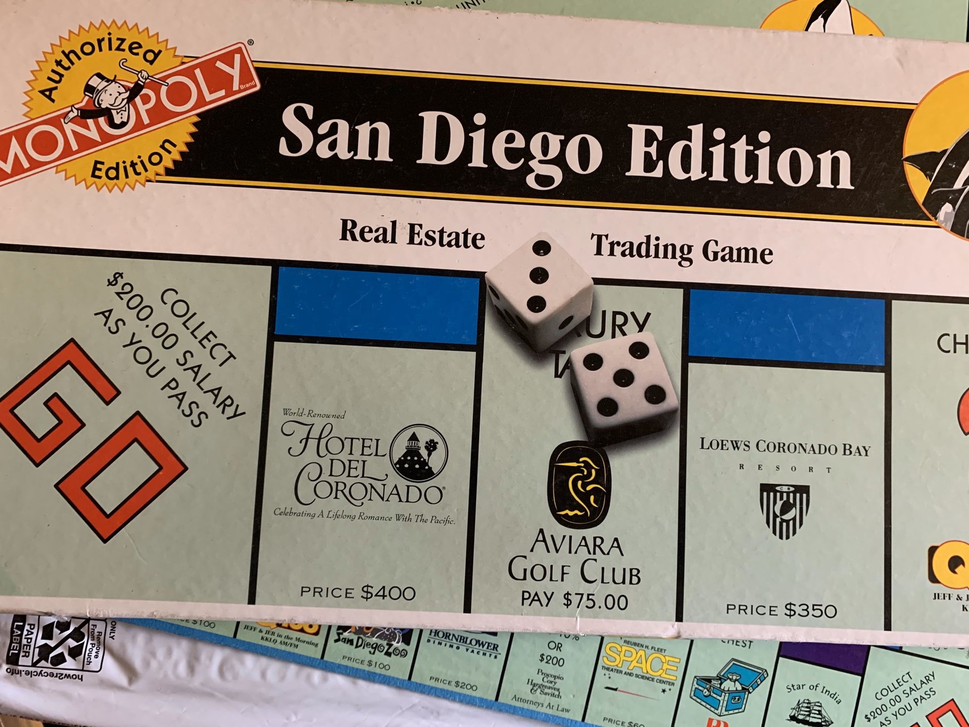 Monopoly San Diego Edition 1995 in VGC+ Board Game for