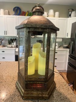 duraflame® 28” Electric Lantern with Infrared Heat and Remote Control, Bronze