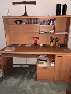 Large Desk with Hutch & Storage
