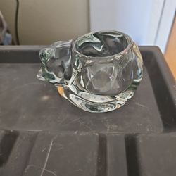 Glass Sleeping Cart Candle Holder