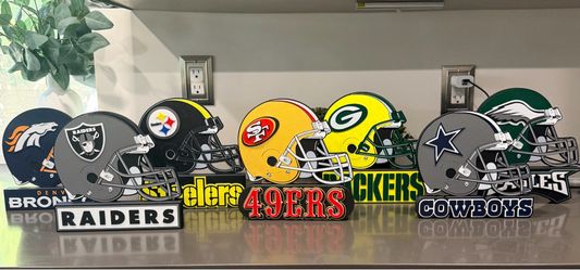 NFL football helmet signs