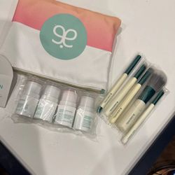 Arbonne Staycation Mini Stick Set + Mini Cosmetic Bag + set makeup brushes