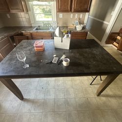 Dining Table W/ Wooden Stools