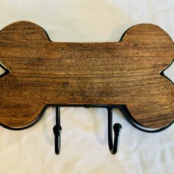 wood dog bone wall hook hanger